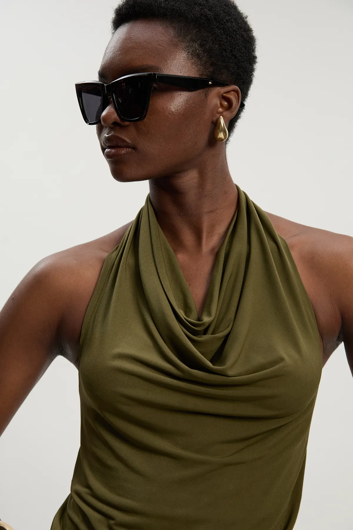 Halter Neck Jersey Crepe Jumpsuit BKK26654