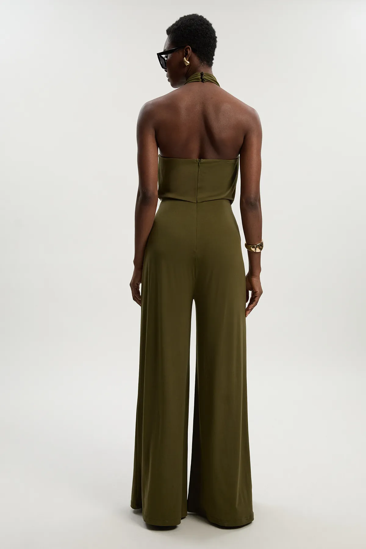 Halter Neck Jersey Crepe Jumpsuit BKK26654