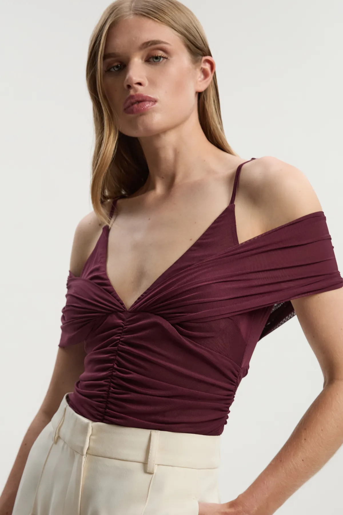 Mesh Plunge Strappy Detail Bodysuit BKK26669 3 Mesh Plunge Strappy Detail Bodysuit BKK26669