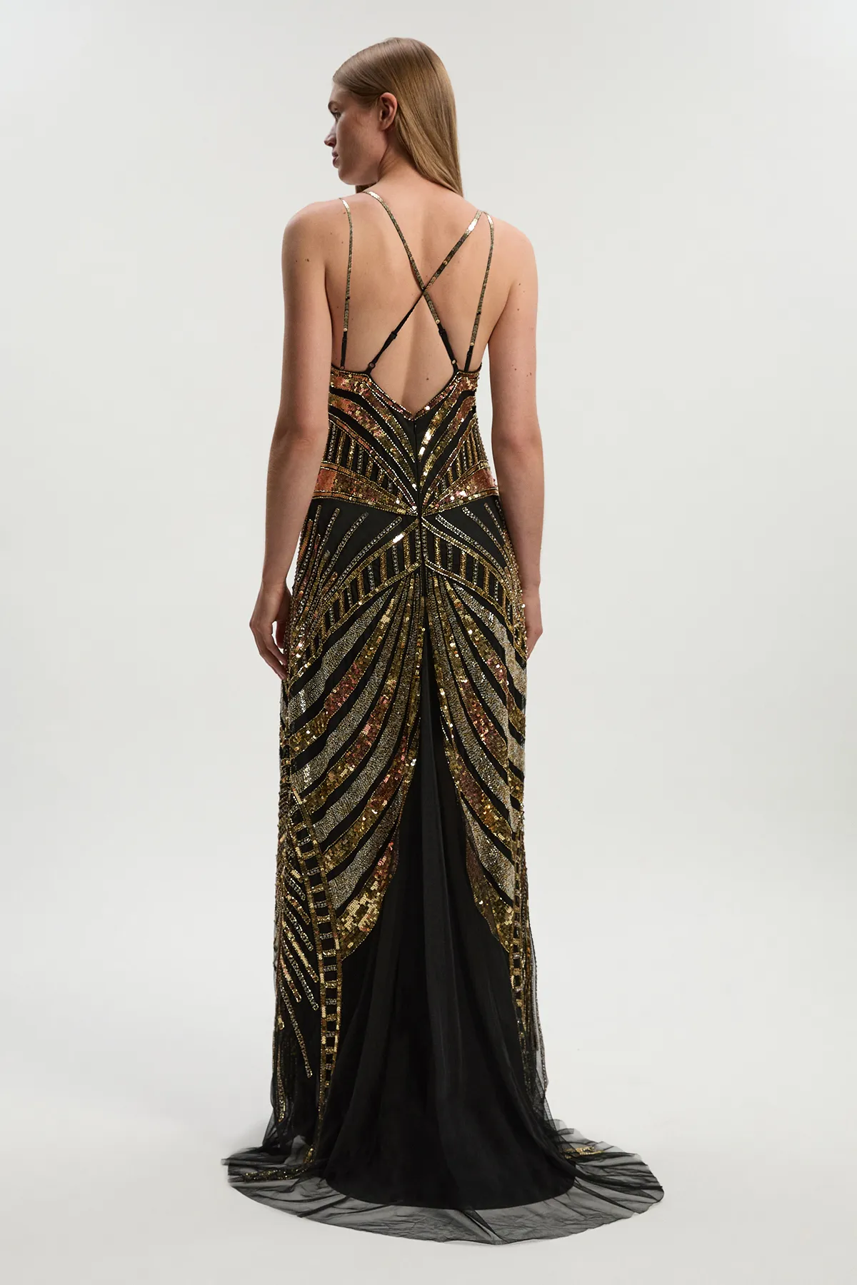 Petite Premium Mirrored Crystal Embellished Woven Prom Dress BKK26698 6 Petite Premium Mirrored Crystal Embellished Woven Prom Dress BKK26698