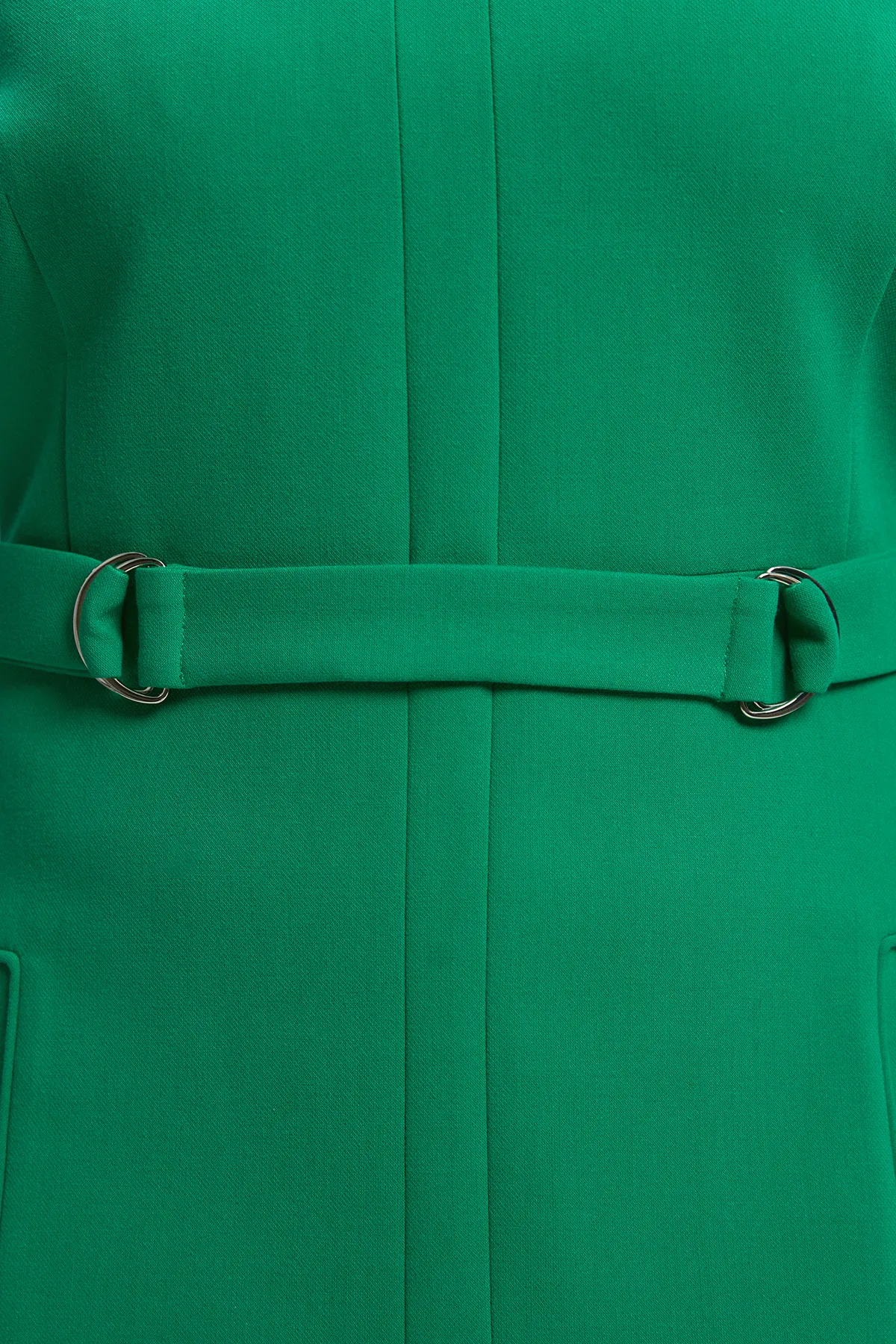 Plus Size Compact Stretch Tab Detail Full Skirted Midi Dress BKK26716