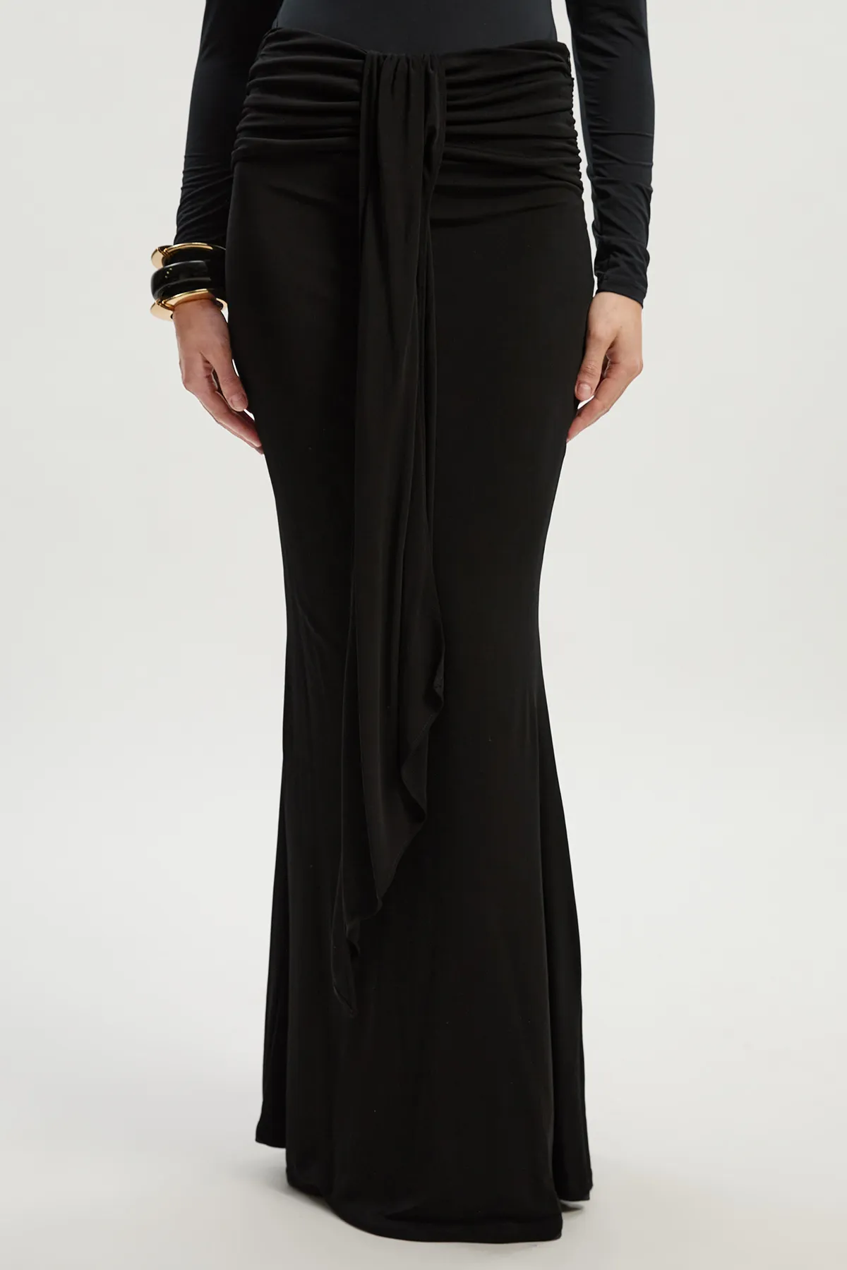 Tall Premium Stretch Crepe Jersey Maxi Skirt BKK26746