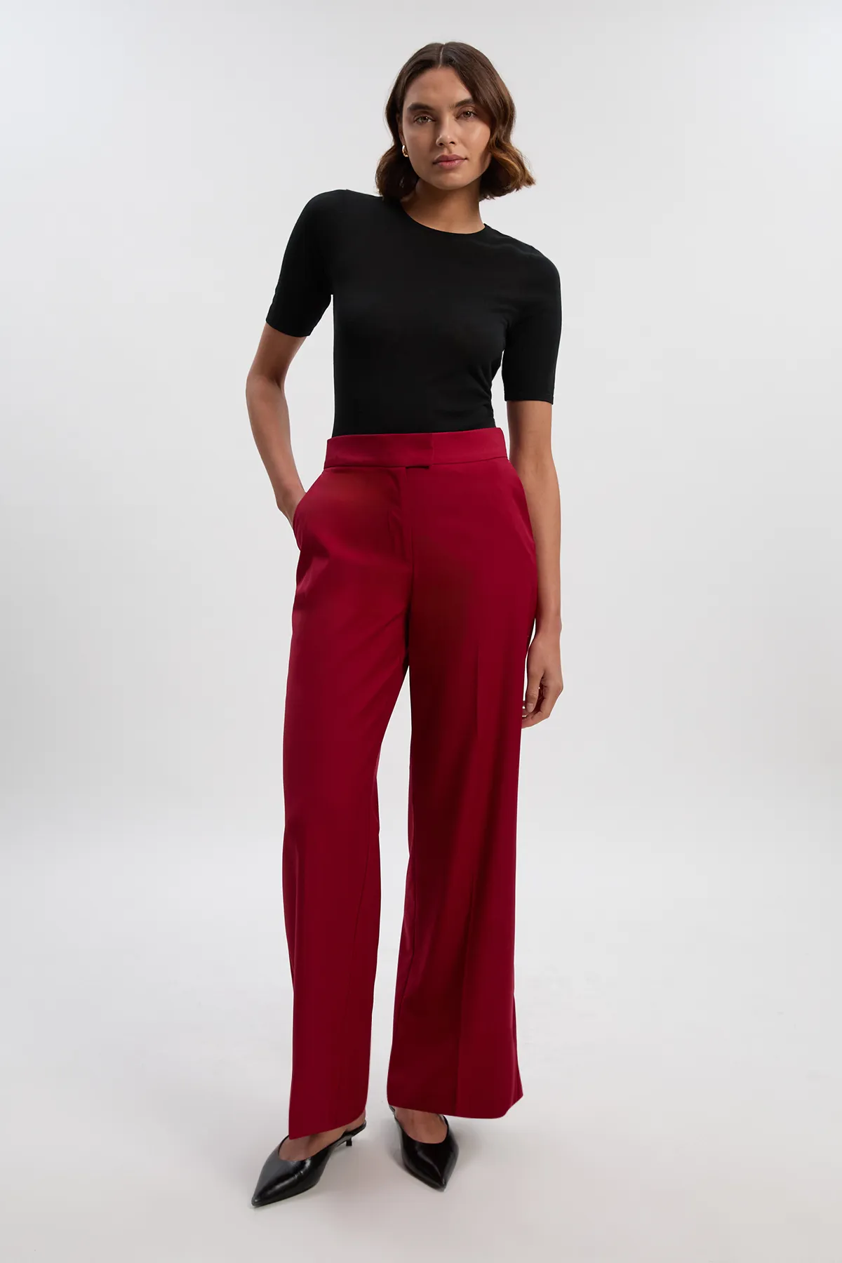 Polished Straight Leg Dress Pants BKK26776