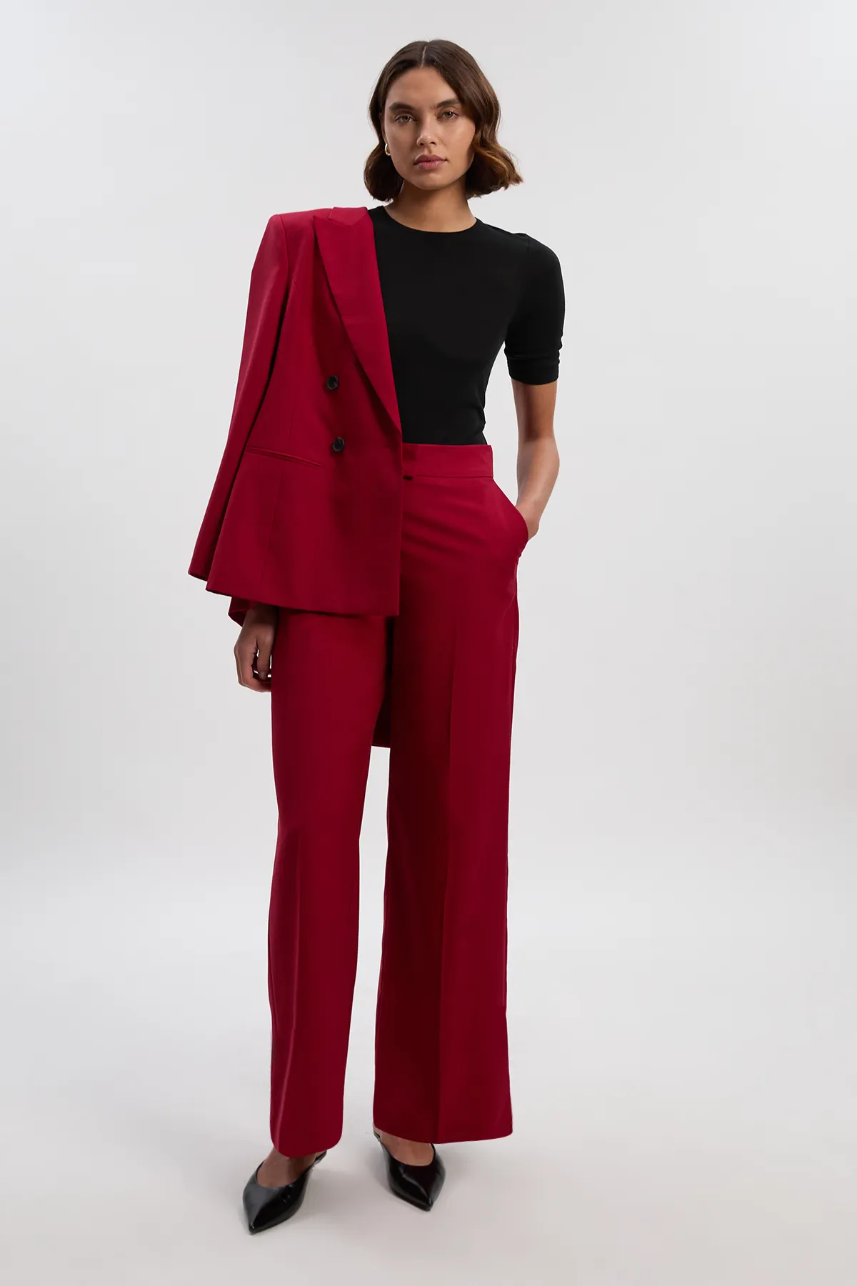 Polished Straight Leg Dress Pants BKK26776