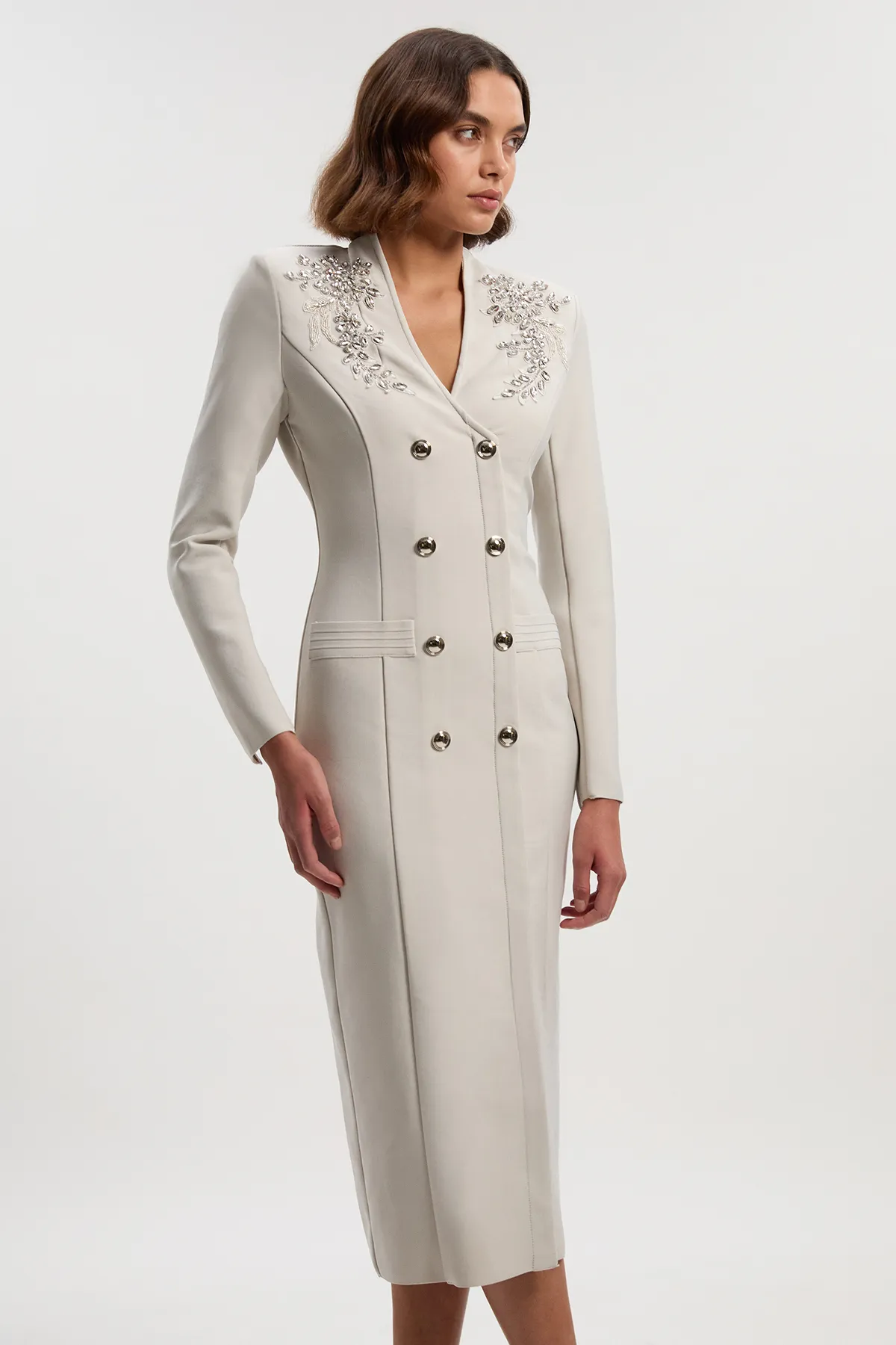 Petite Bandage Form Fitting Embellished Maxi Dress BKK26865