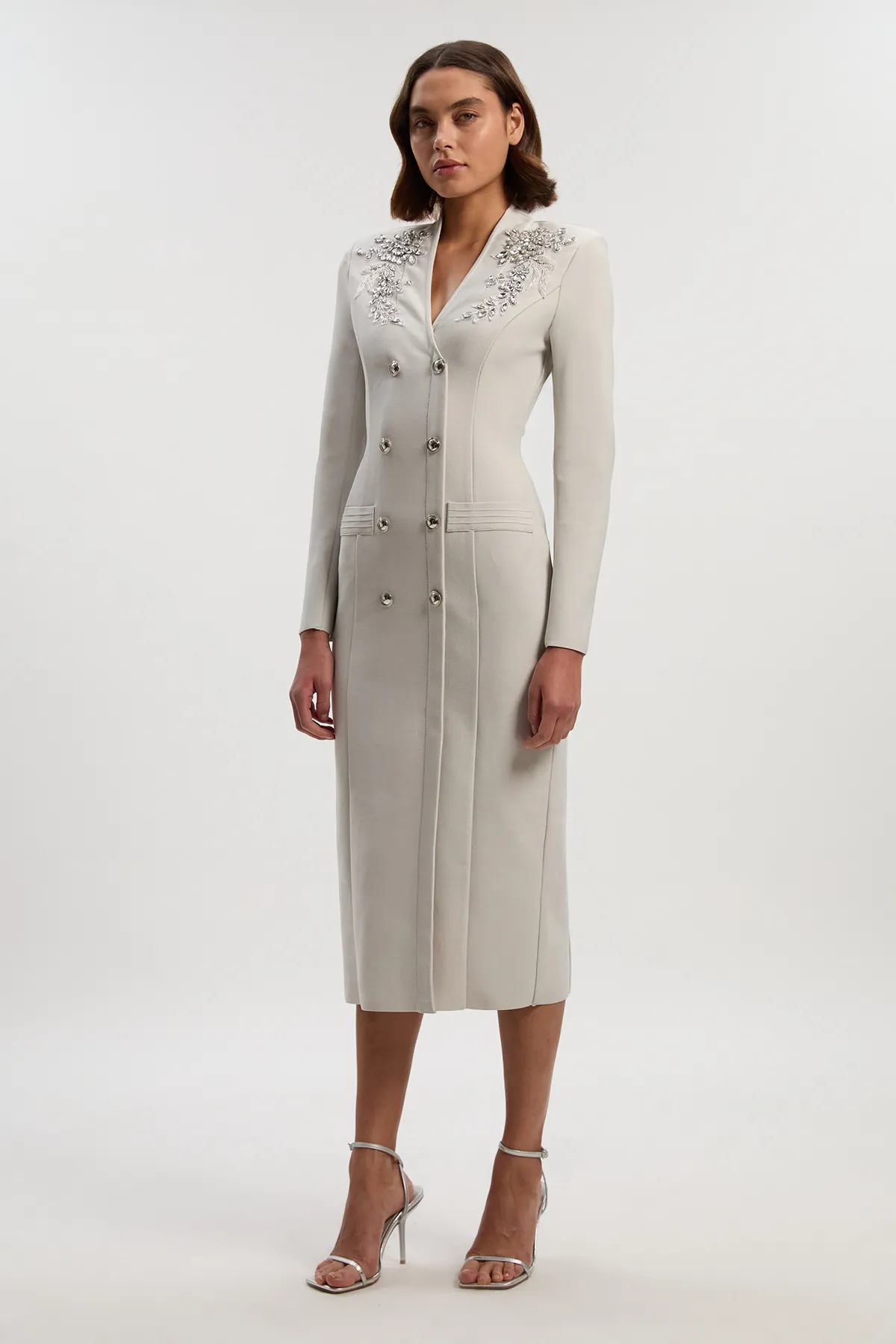 Petite Bandage Form Fitting Embellished Maxi Dress BKK26865