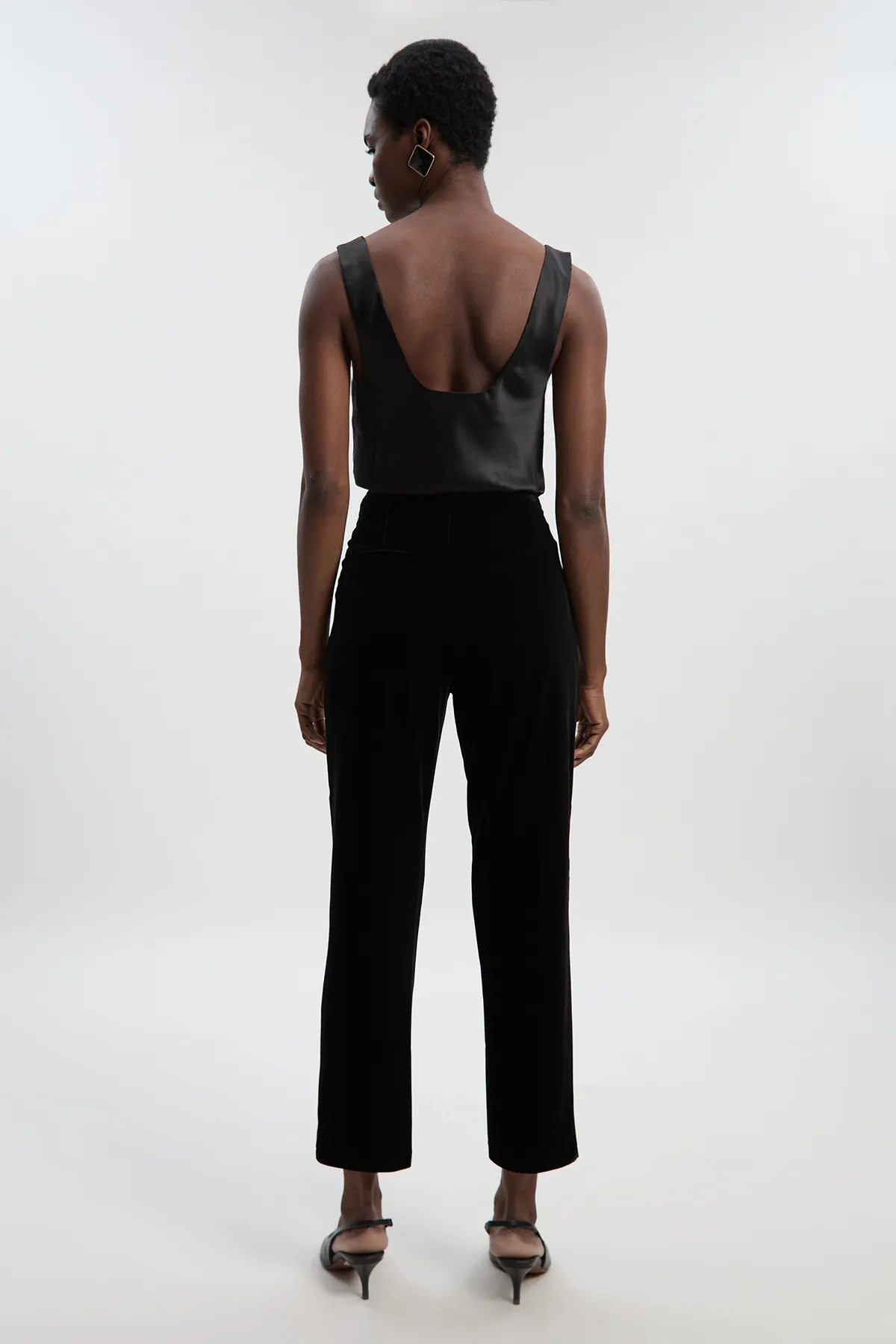 Petite Tailored Velvet High Waist Slim Leg Pants BKK26880 4 Petite Tailored Velvet High Waist Slim Leg Pants BKK26880