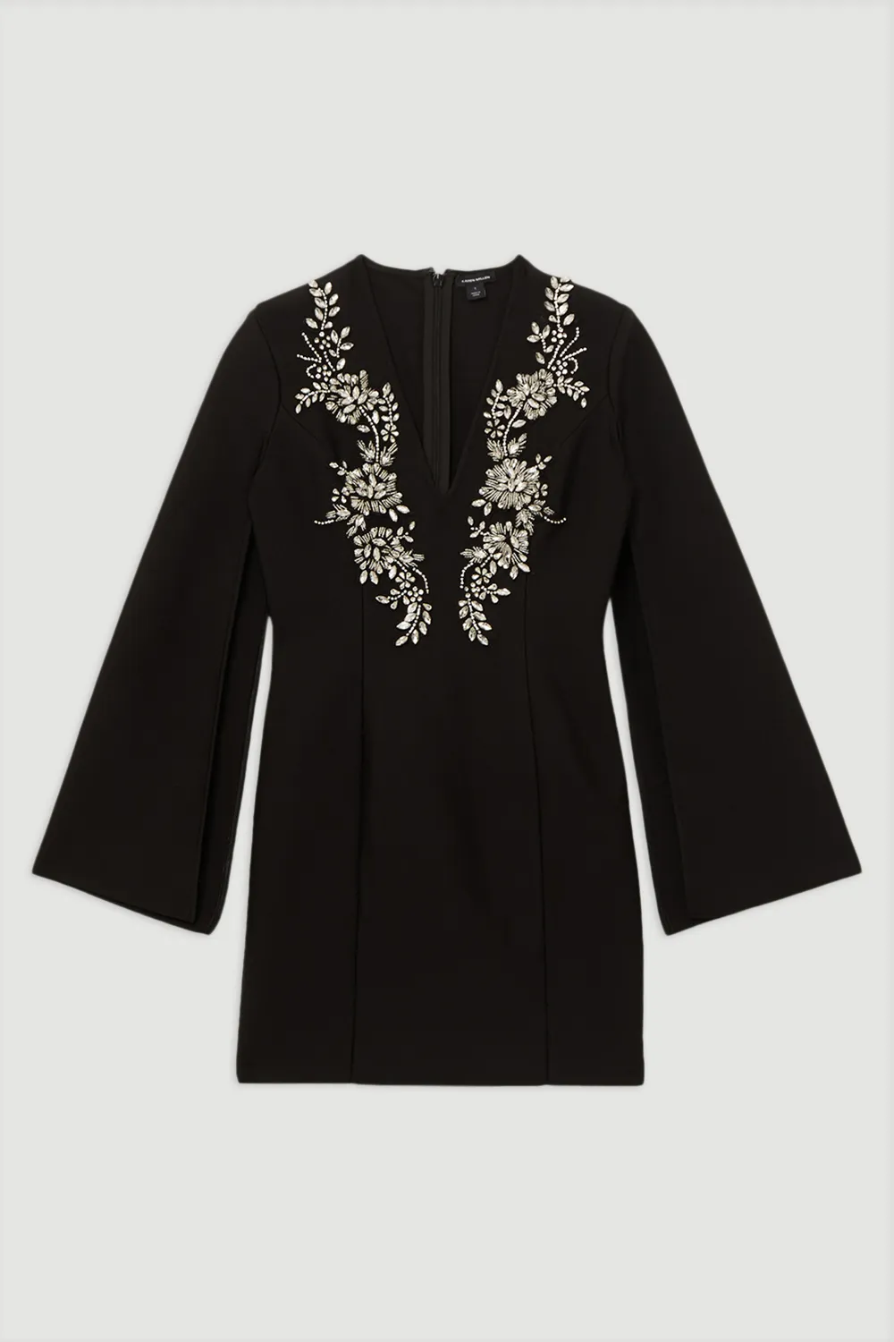 Plus Size Bandage Form Fitting Cape Sleeve Embellished Mini Dress BKK26887 4 Plus Size Bandage Form Fitting Cape Sleeve Embellished Mini Dress BKK26887