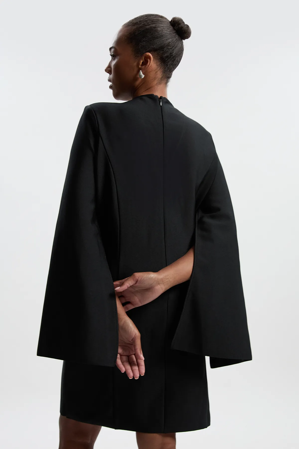 Plus Size Bandage Form Fitting Cape Sleeve Embellished Mini Dress BKK26887 5 Plus Size Bandage Form Fitting Cape Sleeve Embellished Mini Dress BKK26887