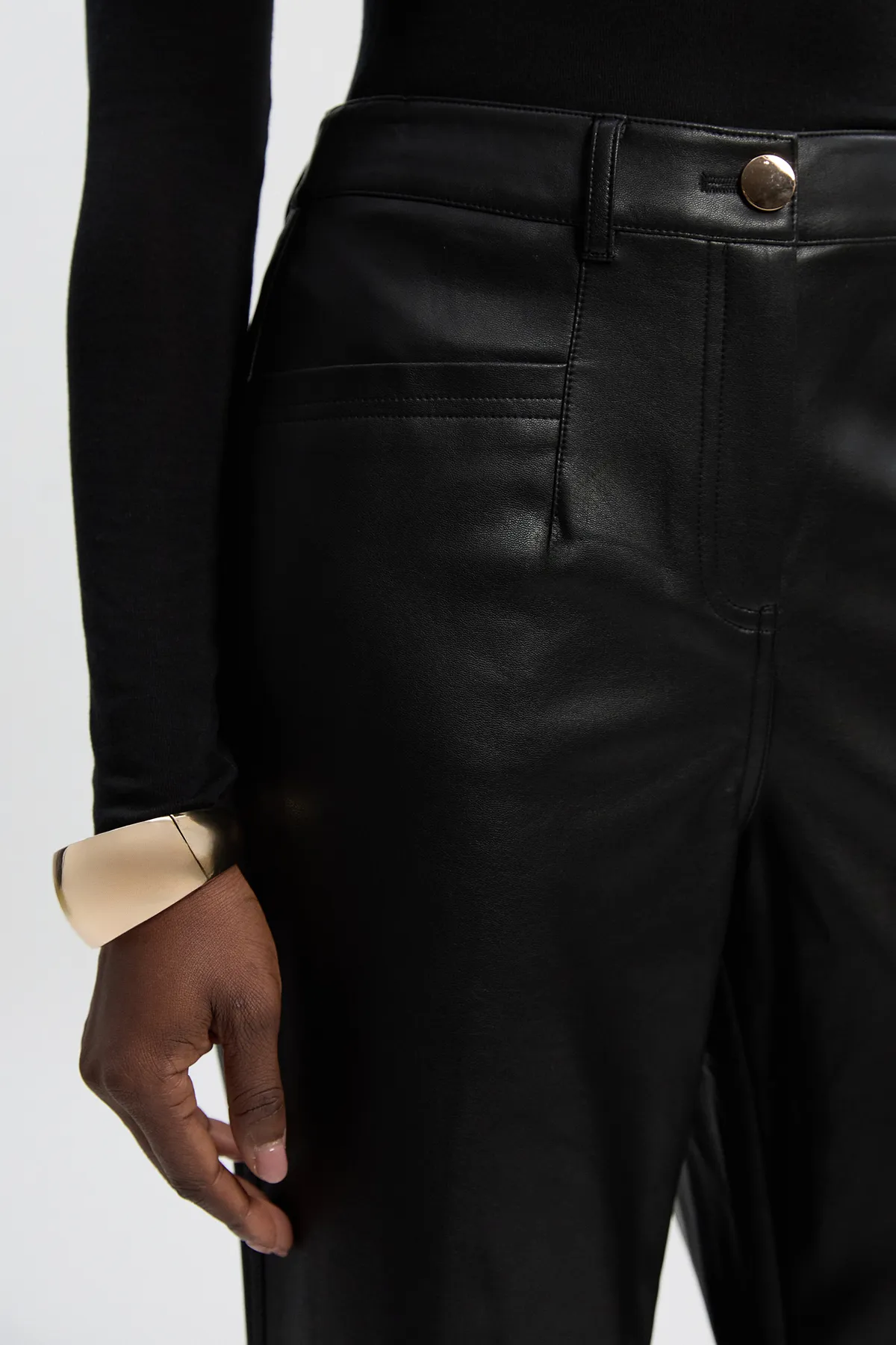 Petite Faux Leather Tailored Kickflare Pants BKK26907 3 Petite Faux Leather Tailored Kickflare Pants BKK26907