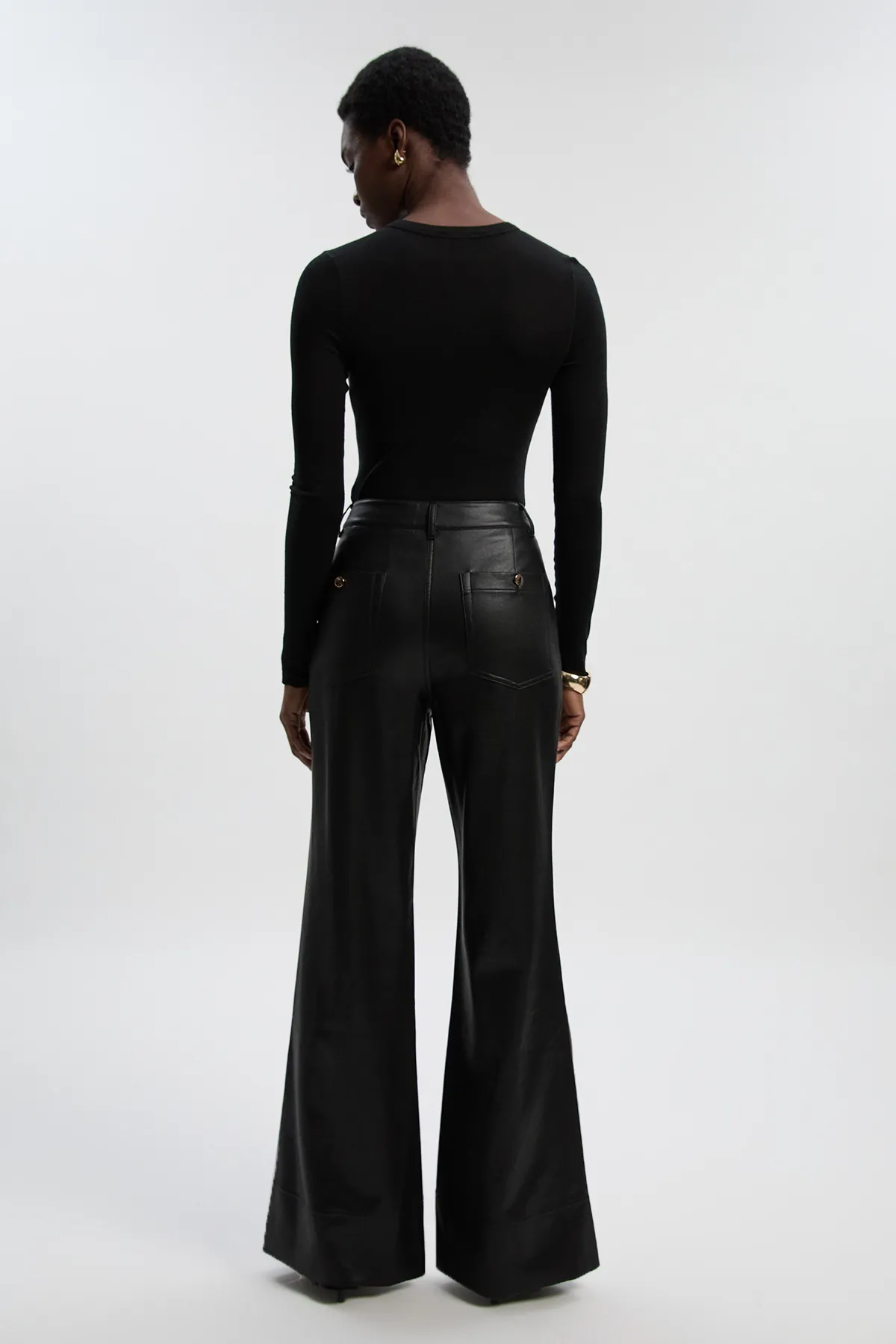 Petite Faux Leather Tailored Kickflare Pants BKK26907 4 Petite Faux Leather Tailored Kickflare Pants BKK26907