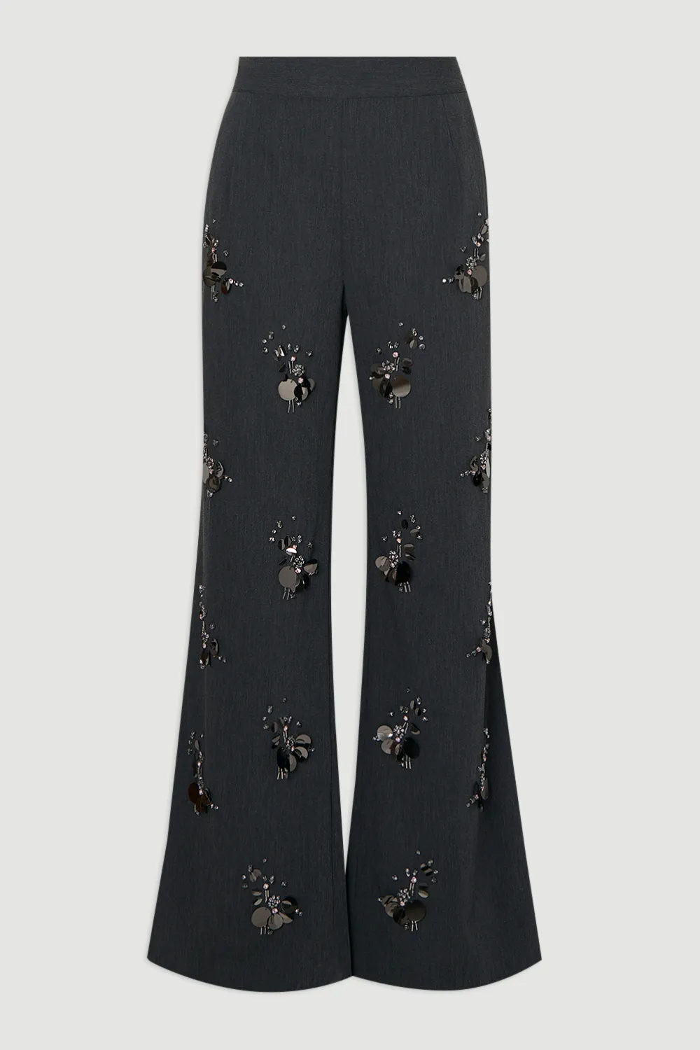Petite Cluster Sequin & Crystal Embellished Tailored Wide Leg Trouser BKK26914