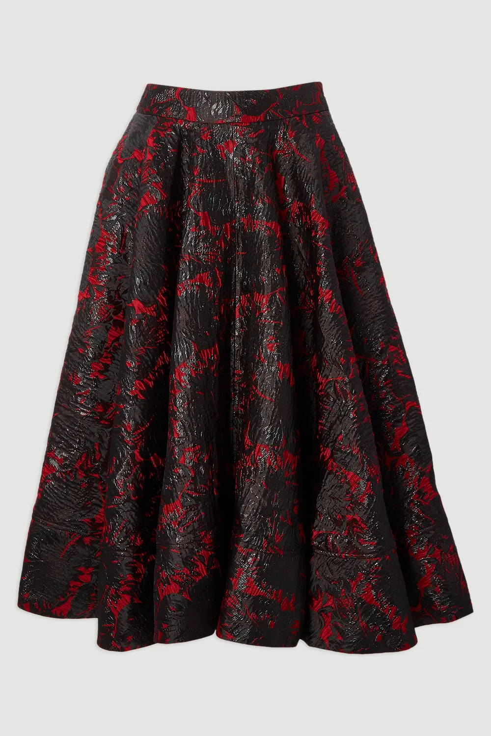 Floral Jacquard Tailored Full Prom Skirt BKK26927