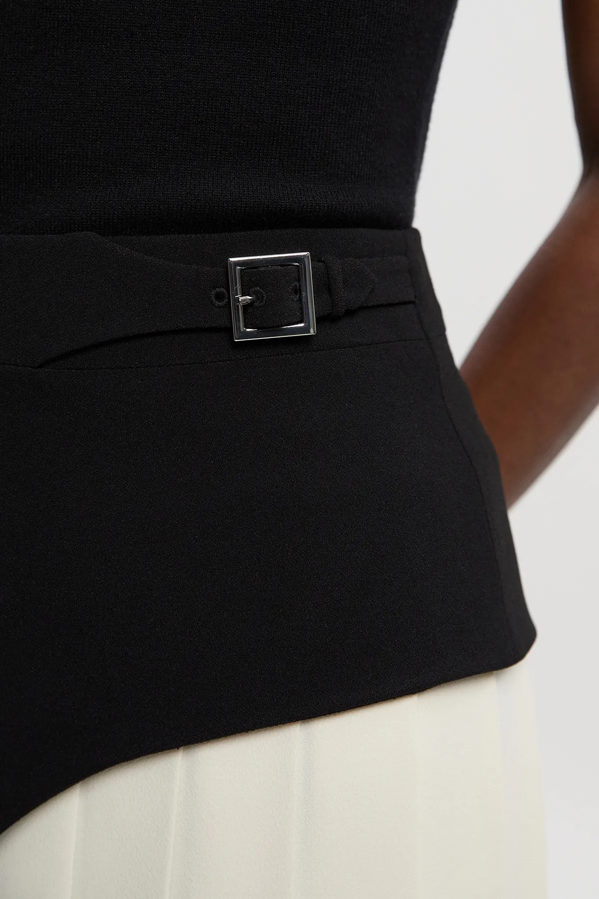 Tailored Buckle Detail Pleated Midi Skirt BKK26939 3 Tailored Buckle Detail Pleated Midi Skirt BKK26939