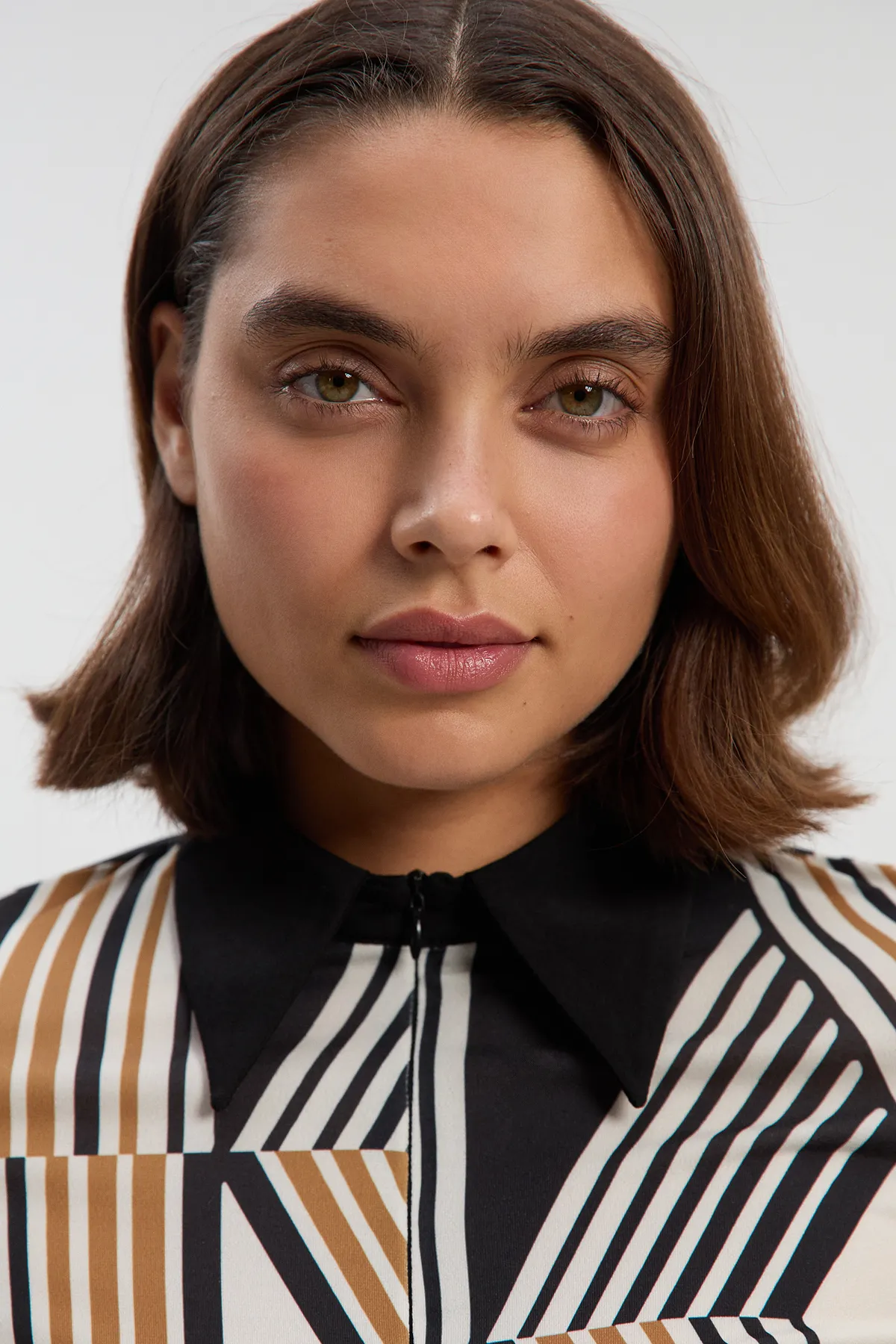 Geo Print Crepe Shirt BKK27015