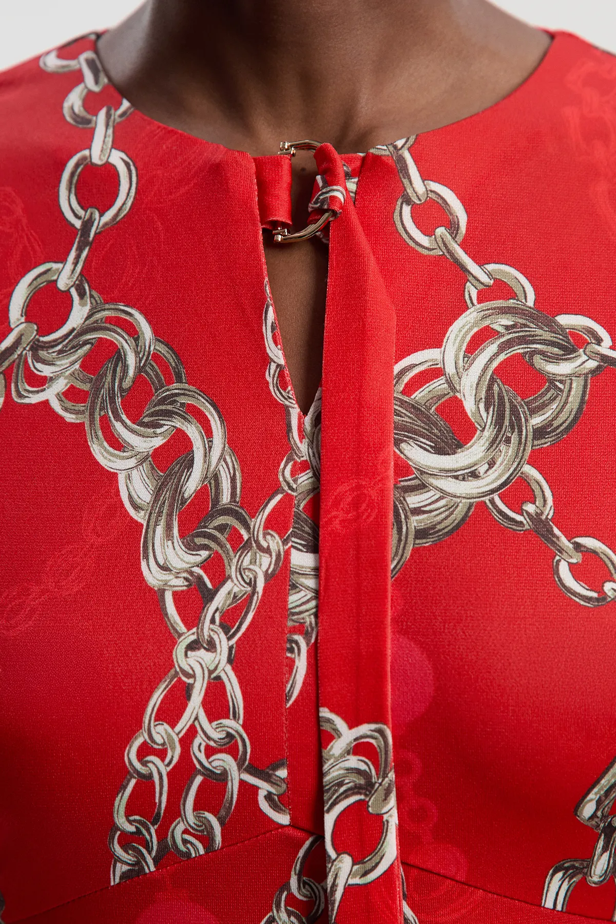 Chain Print Crepe Mini Dress BKK27018 3 Chain Print Crepe Mini Dress BKK27018