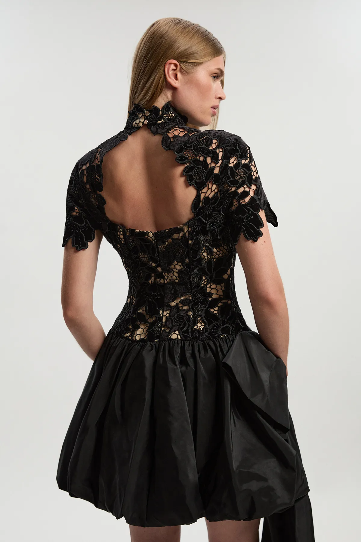 Cut Work bubble Hem Woven Mini Dress 7 Cut Work bubble Hem Woven Mini Dress