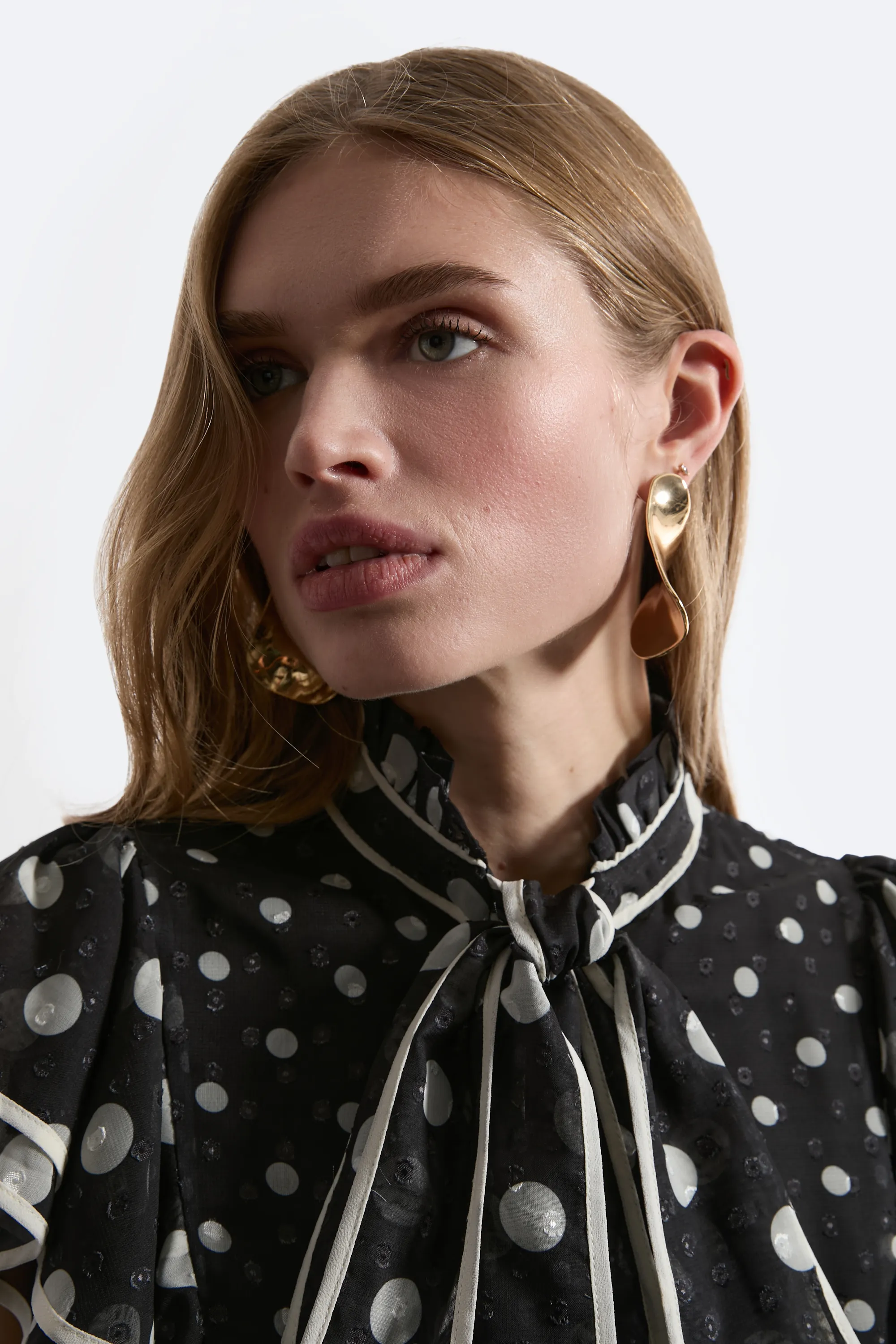 Petite Printed Dobby Ruffle Midi Dress BKK21460