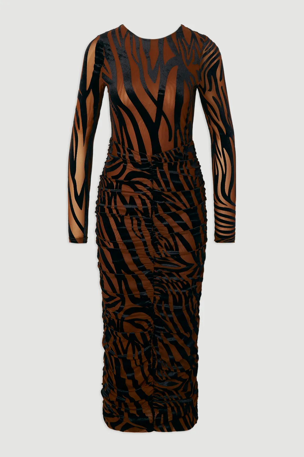 Animal Stretch Velvet Devore Midi Dress BKK27112 4 Animal Stretch Velvet Devore Midi Dress BKK27112