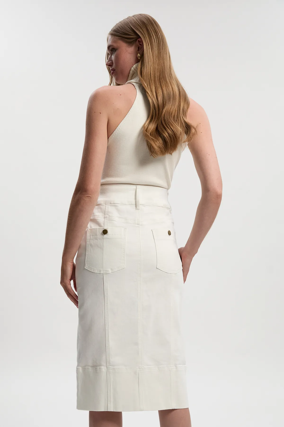 Denim Corset Waist Detail Pencil Skirt BKK27209 6 Denim Corset Waist Detail Pencil Skirt BKK27209