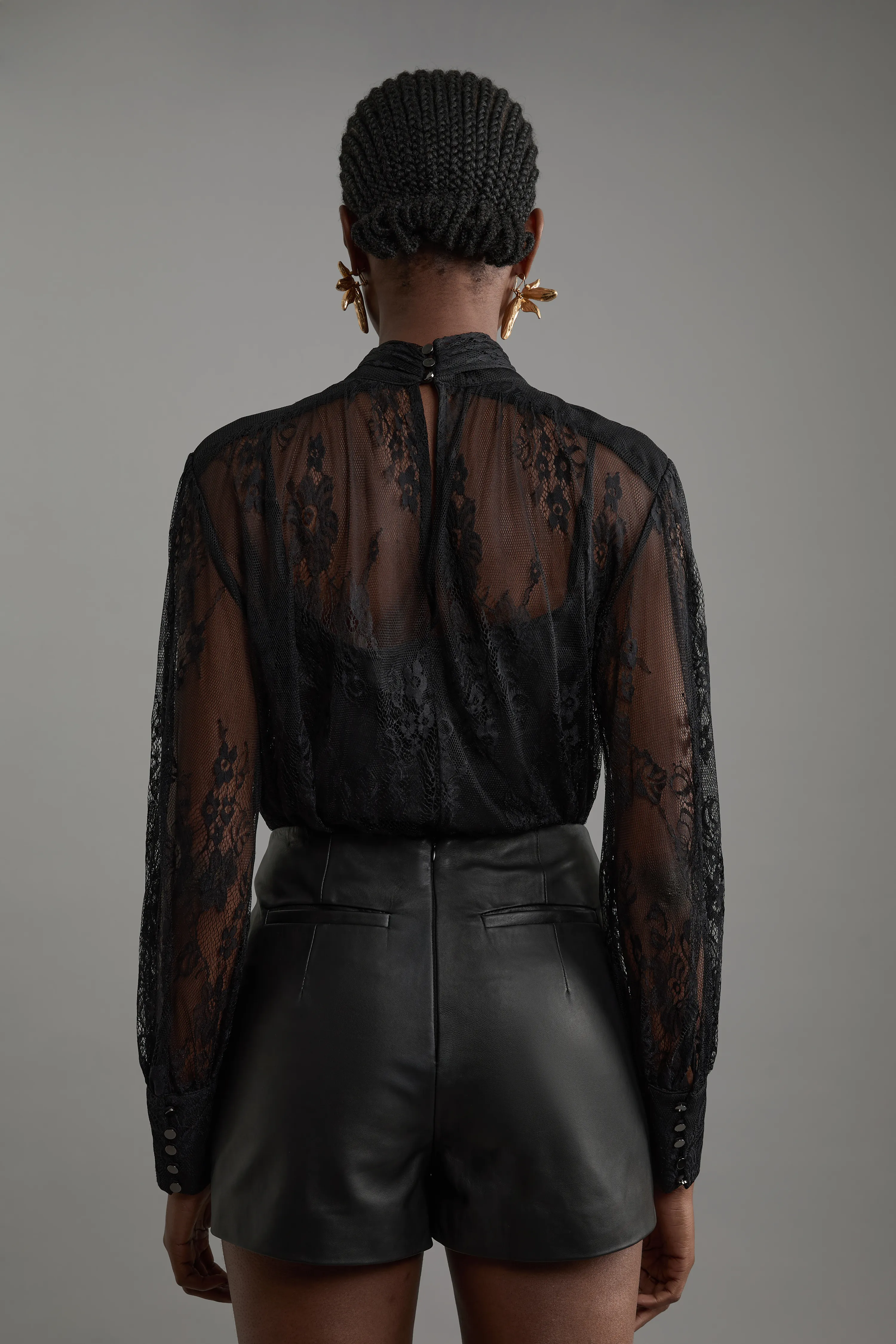 Leather Notch Detail Mini Shorts BKK27263 5 Leather Notch Detail Mini Shorts BKK27263