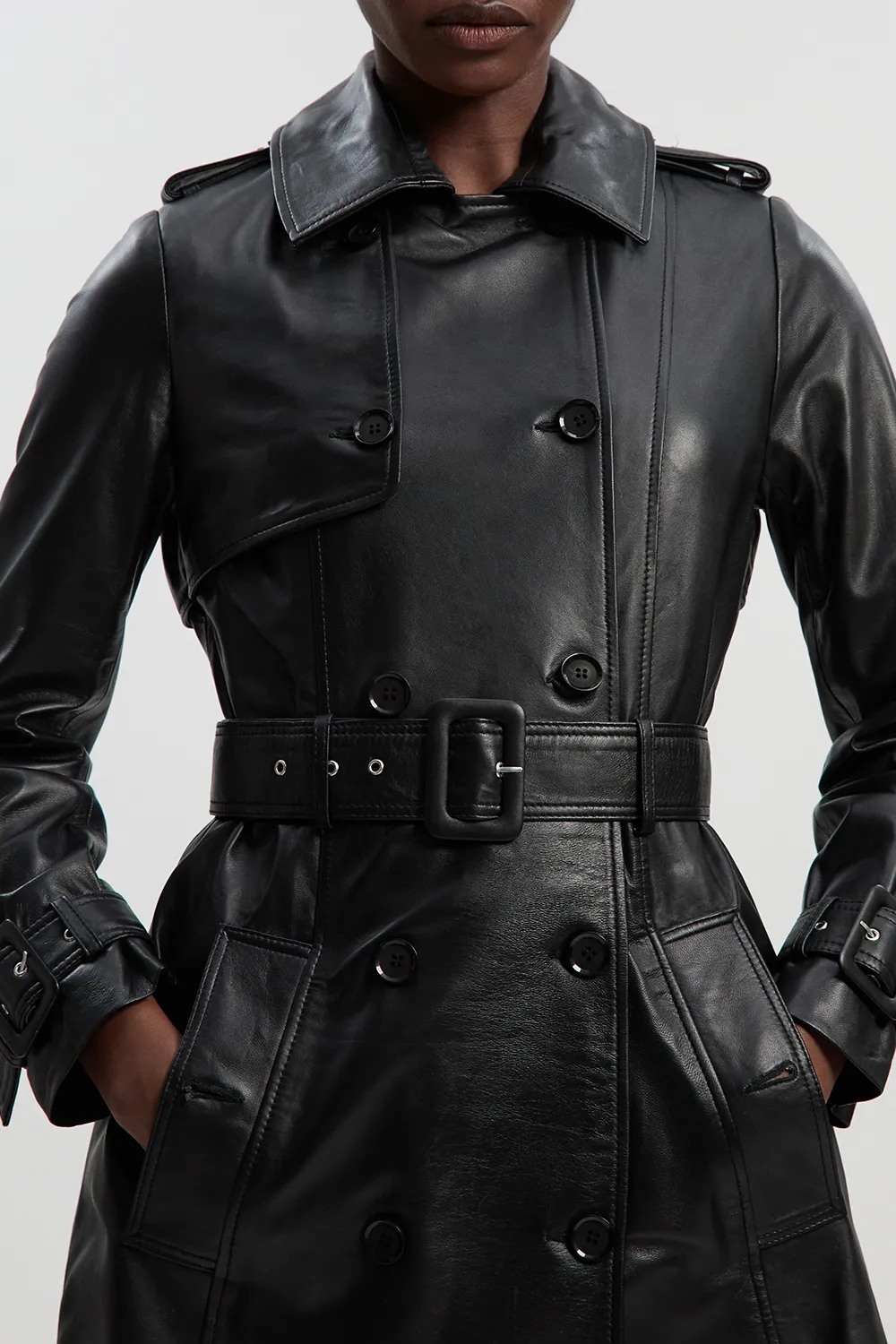 Leather Trench Belted Mac Midi Coat BKK27264 3 Leather Trench Belted Mac Midi Coat BKK27264