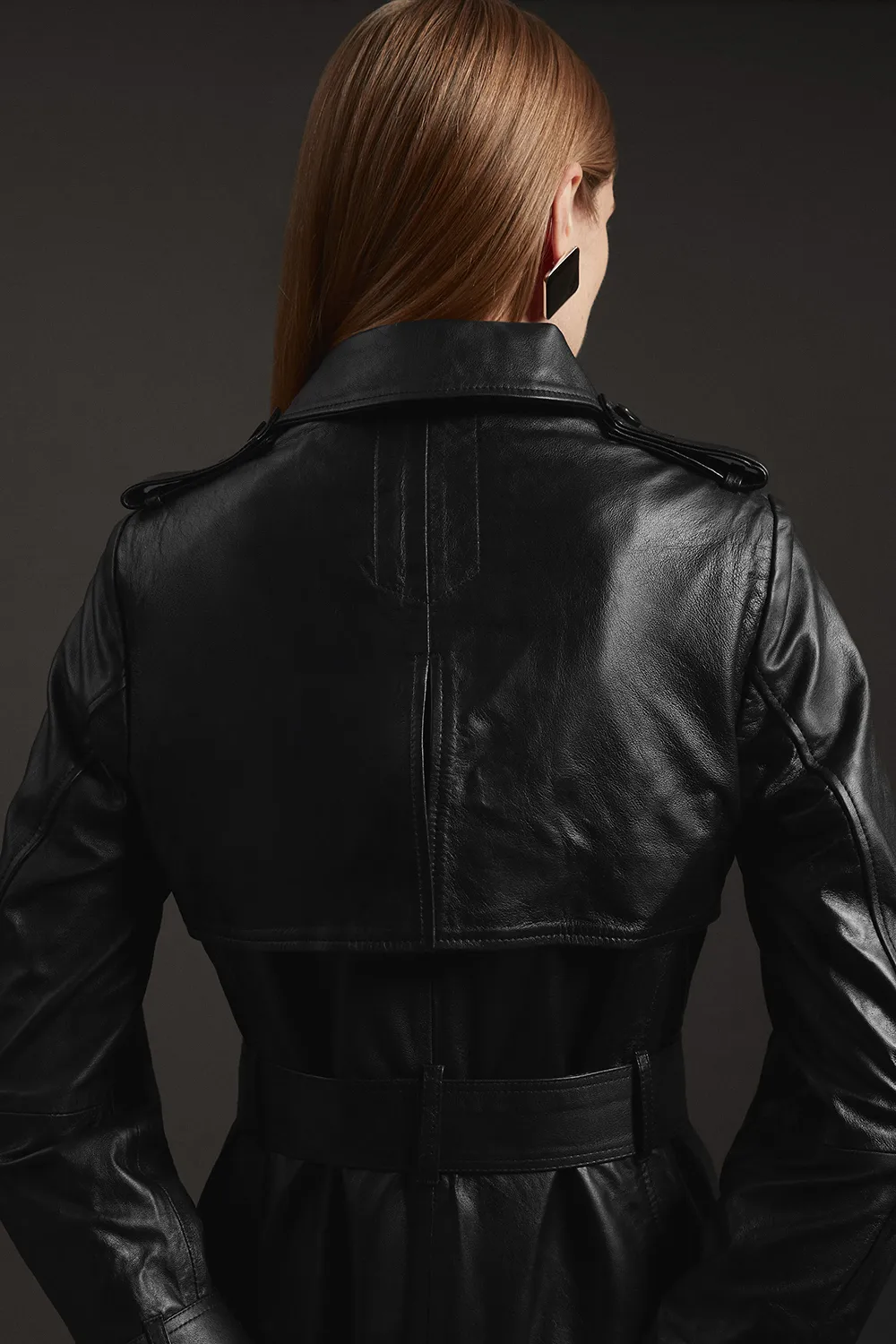 Leather Trench Belted Mac Midi Coat BKK27264 5 Leather Trench Belted Mac Midi Coat BKK27264