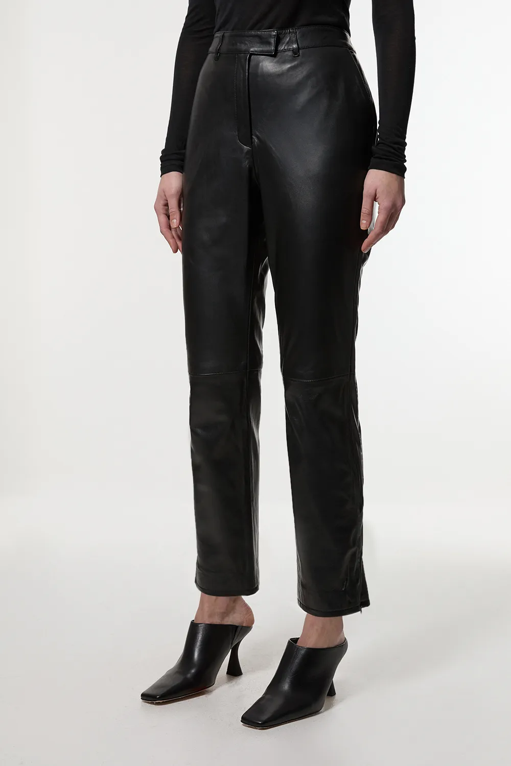 Leather Tailored Straight Leg Trouser BKK27265