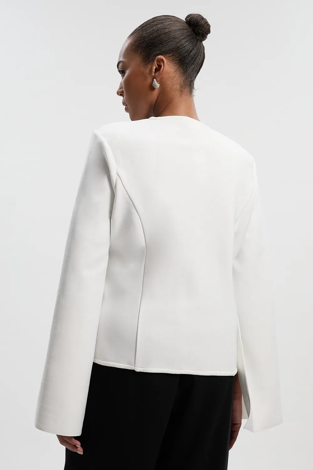 Plus Size Bandage Form Fitting Cape Sleeve Embellished Jacket BKK27272 4 Plus Size Bandage Form Fitting Cape Sleeve Embellished Jacket BKK27272