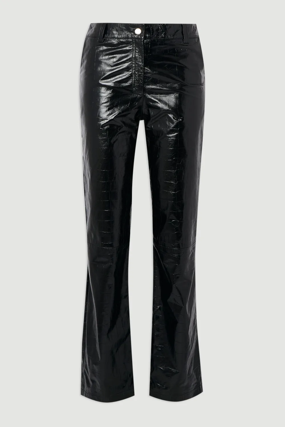 High Shine Croc Embossed Leather Straight Pants BKK27601 4 High Shine Croc Embossed Leather Straight Pants BKK27601