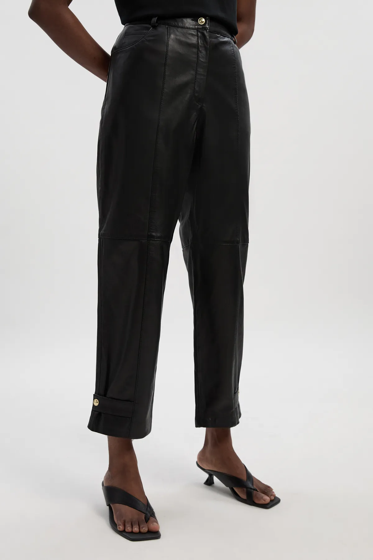 Leather Hem Detail Trouser BKK27605