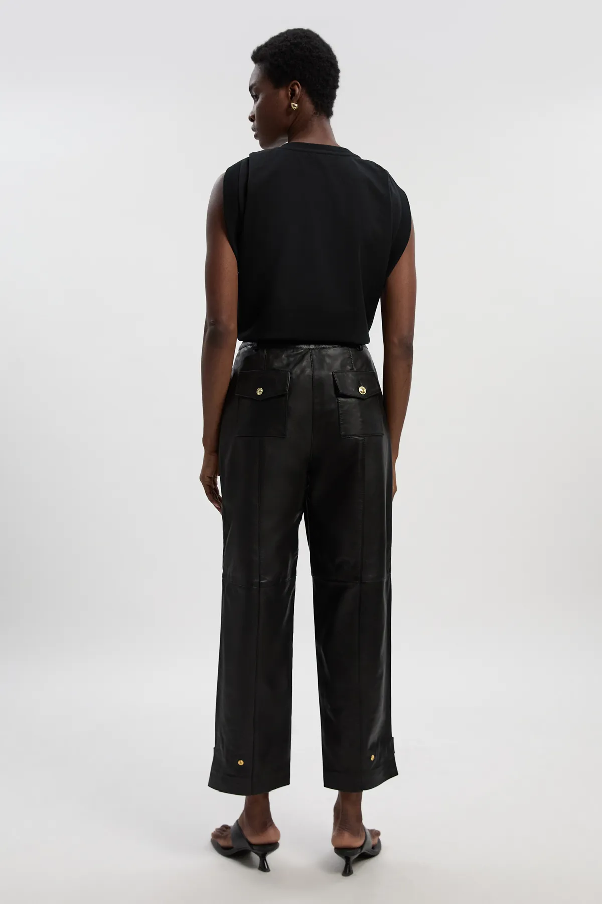 Leather Hem Detail Trouser BKK27605 4 Leather Hem Detail Trouser BKK27605
