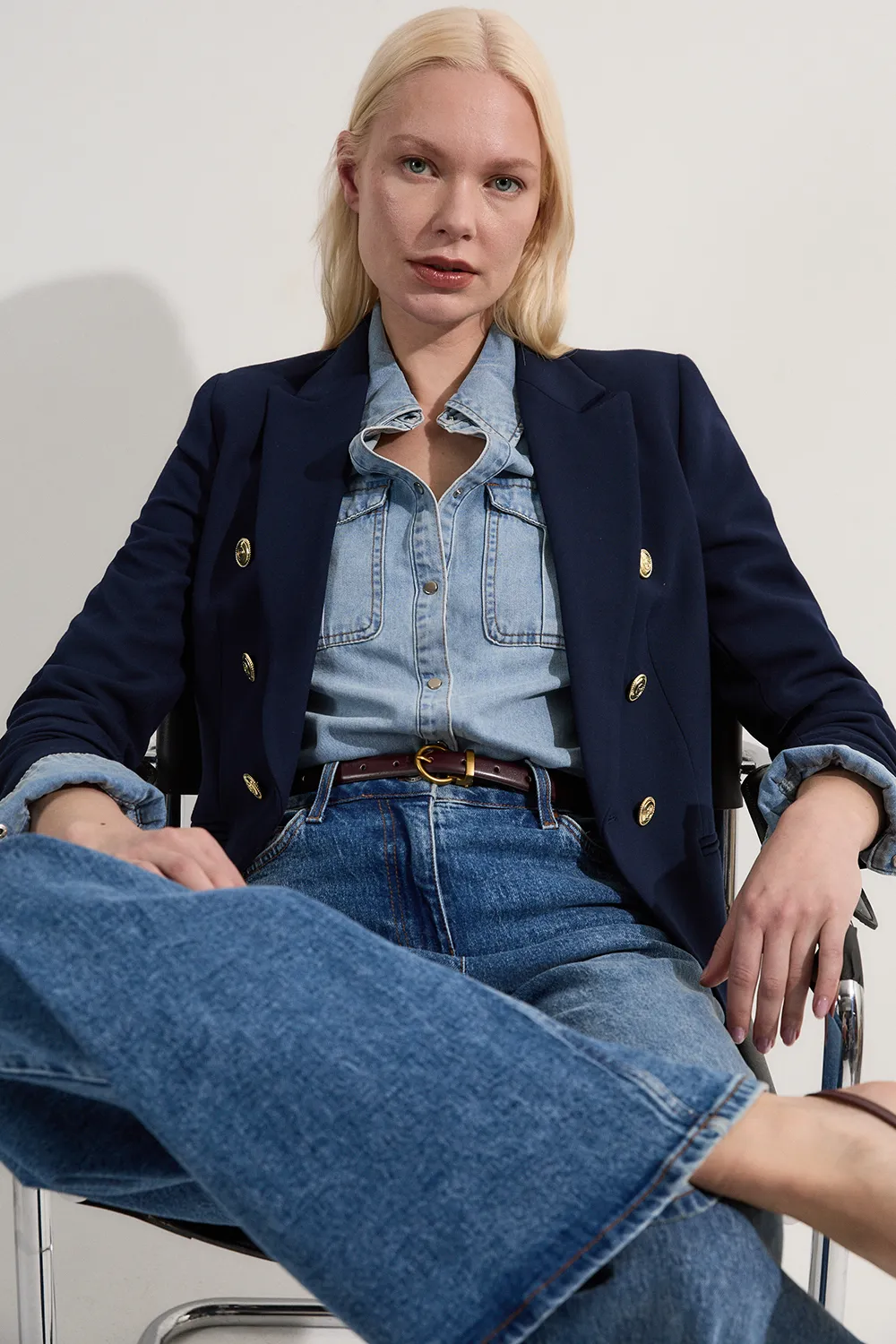 Tailored Button Military Blazer AKK96245