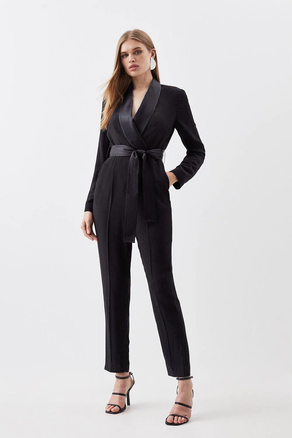 Tailored Tuxedo Wrap Jumpsuit AKK97959