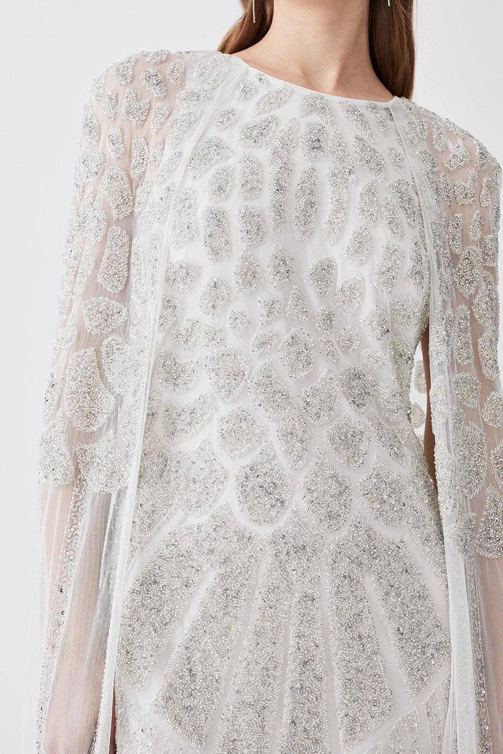 Premium Embellished Caped Maxi Dress BKK05822 5 Premium Embellished Caped Maxi Dress BKK05822