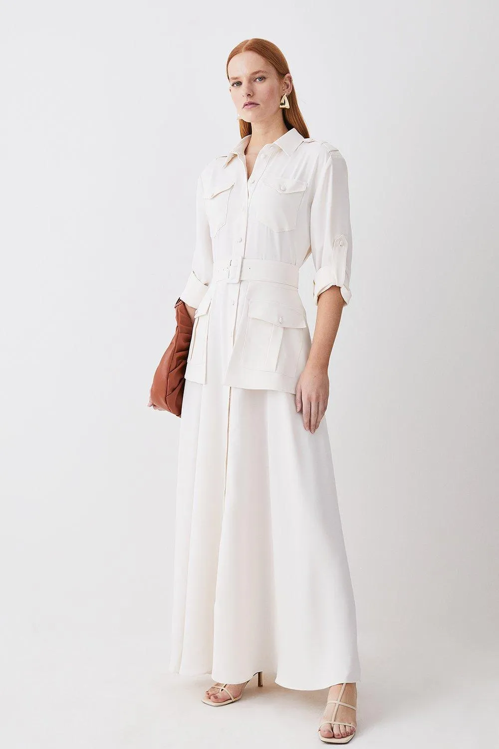 Lydia Millen Soft Tailored Belted Maxi Shirt Dress BKK08847 3 Lydia Millen Soft Tailored Belted Maxi Shirt Dress BKK08847
