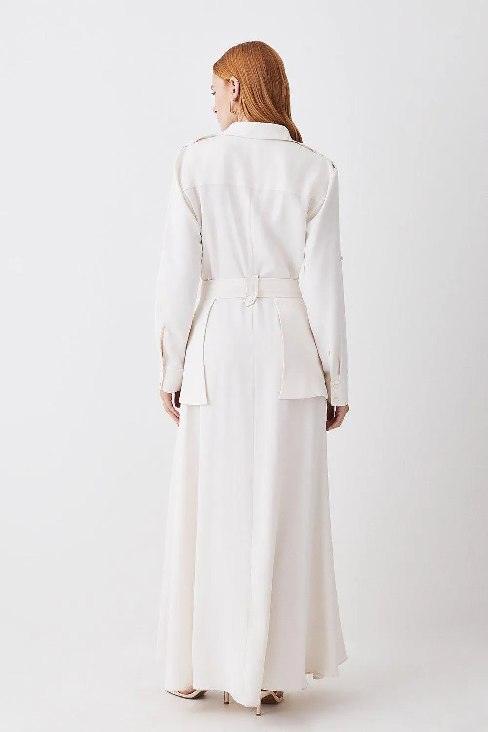 Lydia Millen Soft Tailored Belted Maxi Shirt Dress BKK08847 7 Lydia Millen Soft Tailored Belted Maxi Shirt Dress BKK08847