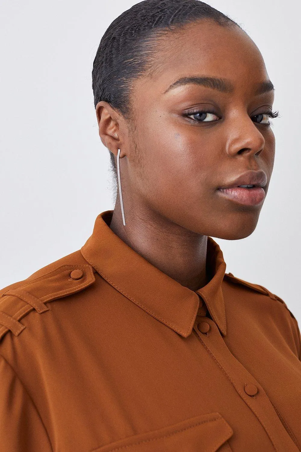 Lydia Millen Plus Size Soft Tailored Belted Maxi Shirt Dress BKK10467