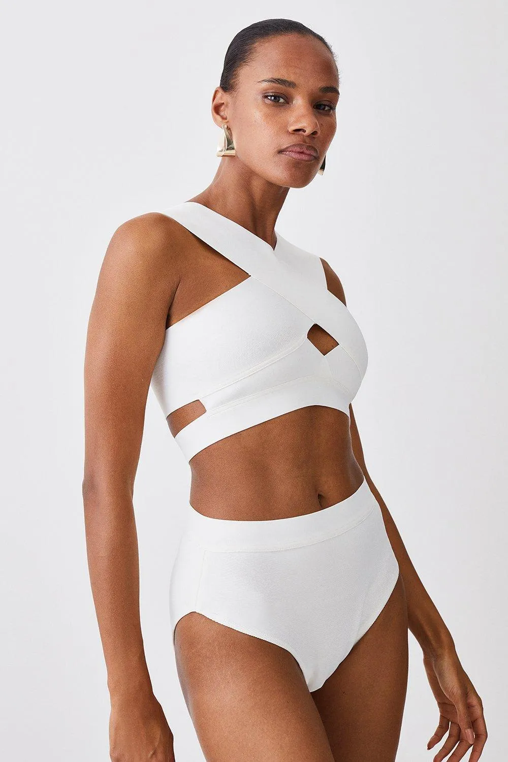 High Waisted Bandage Bikini Bottoms BKK11026