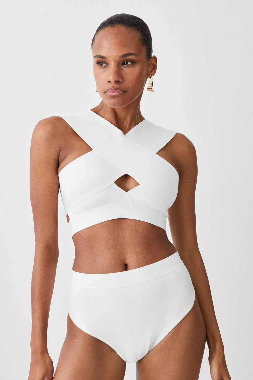 High Waisted Bandage Bikini Bottoms BKK11026