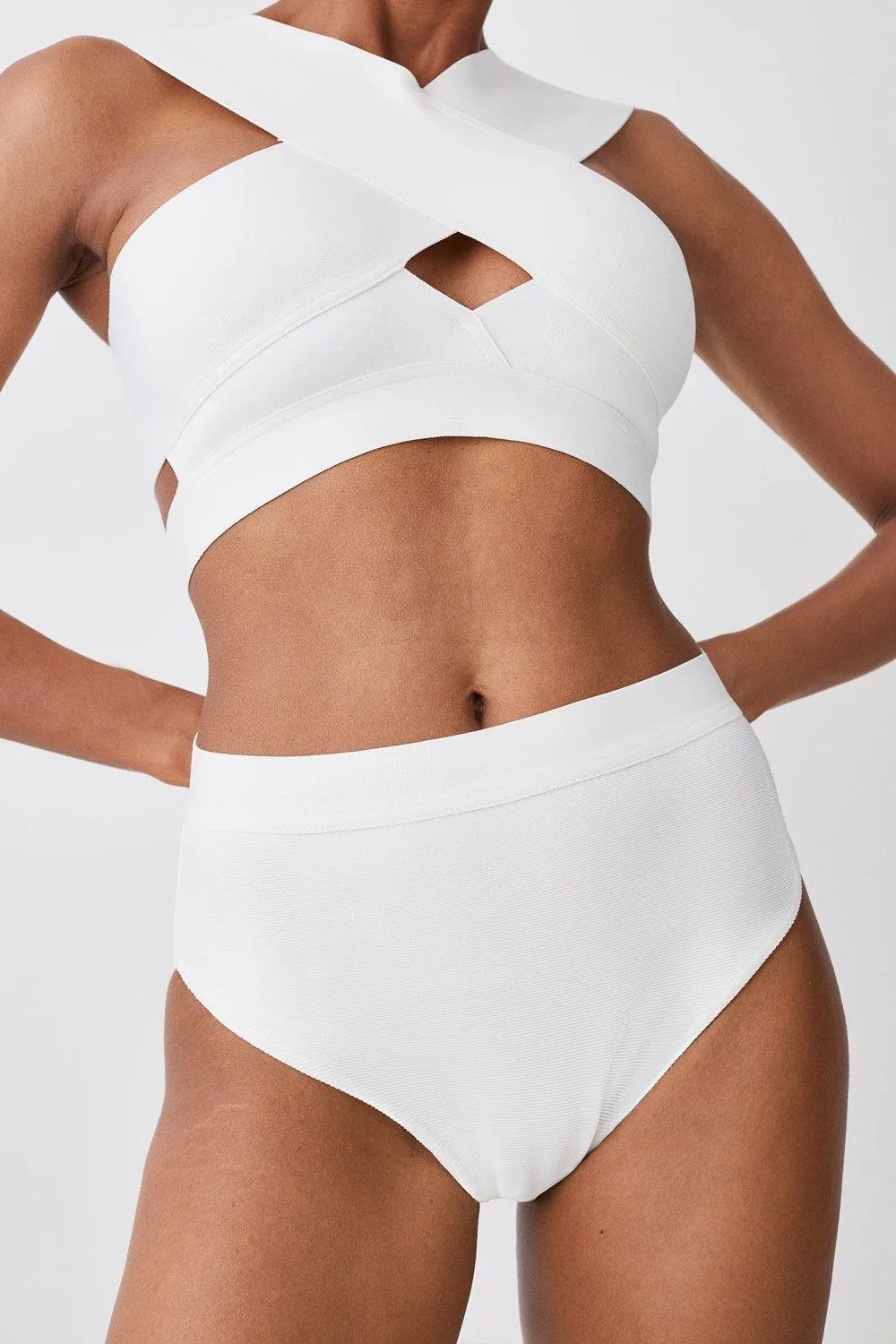 High Waisted Bandage Bikini Bottoms BKK11026