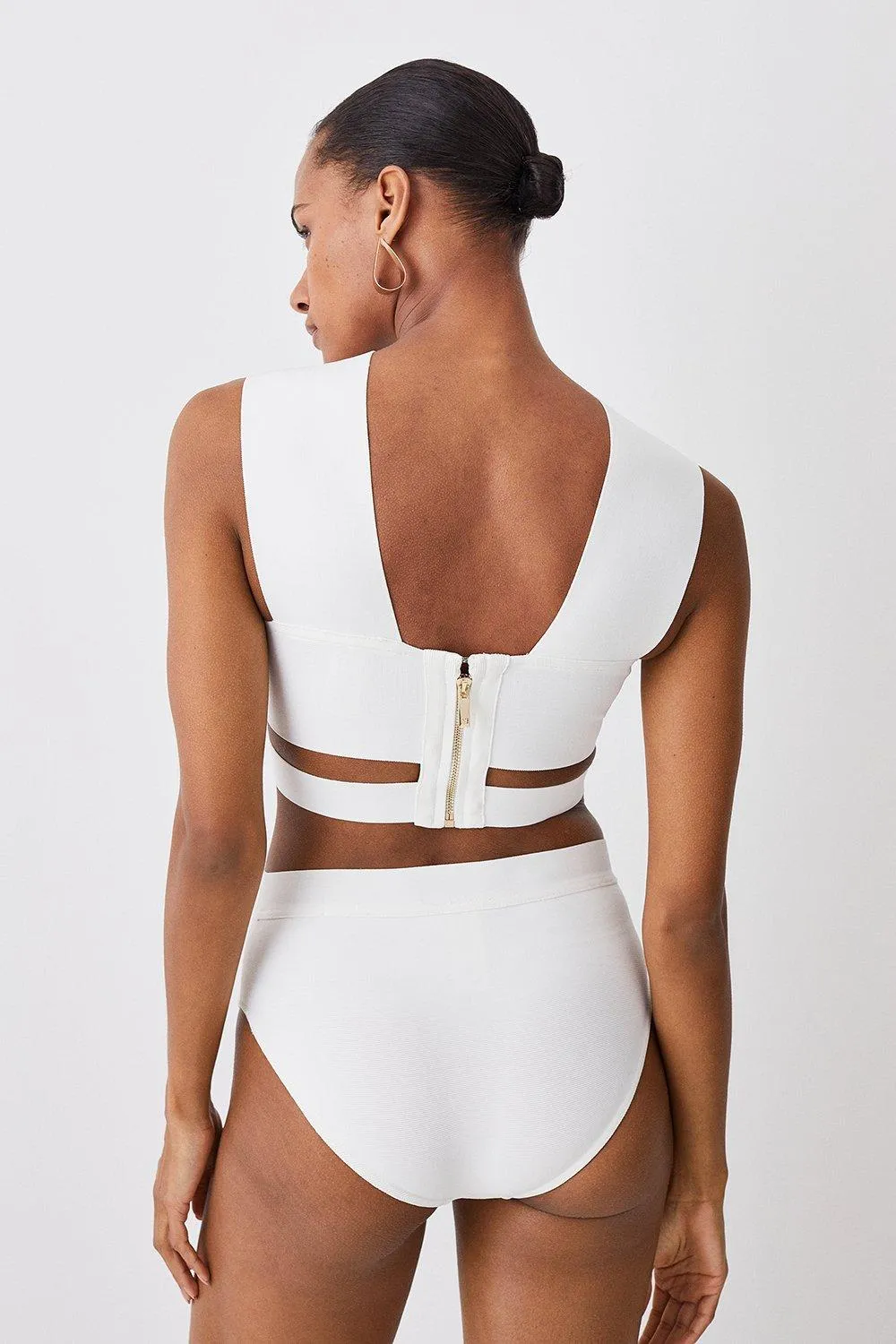 High Waisted Bandage Bikini Bottoms BKK11026