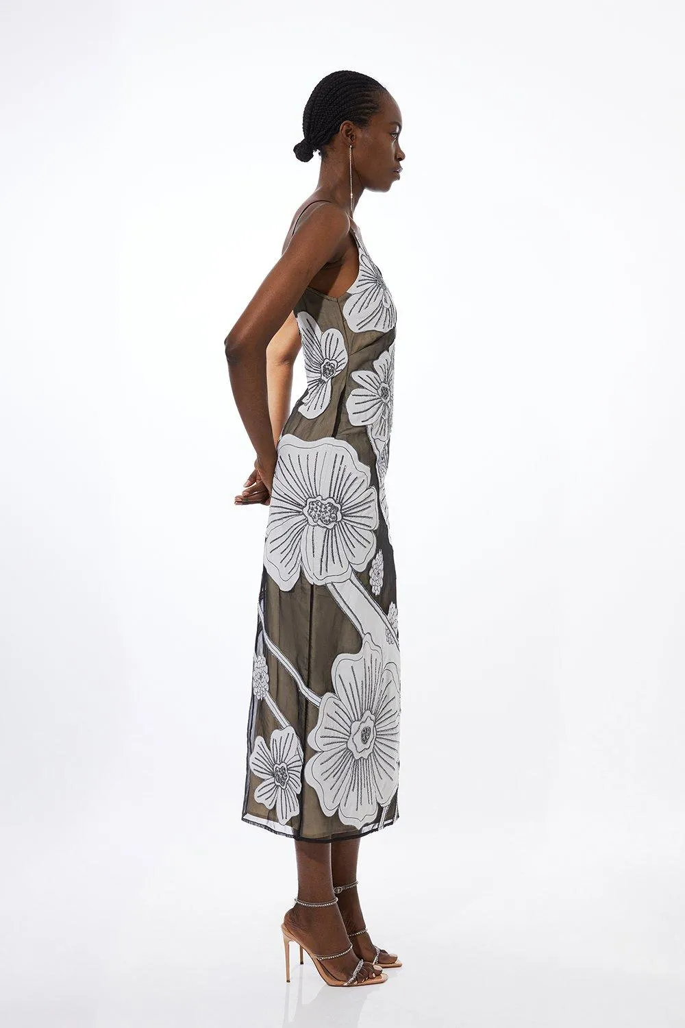 Tall Applique Organdie Woven Midi Dress BKK15912 5 Tall Applique Organdie Woven Midi Dress BKK15912