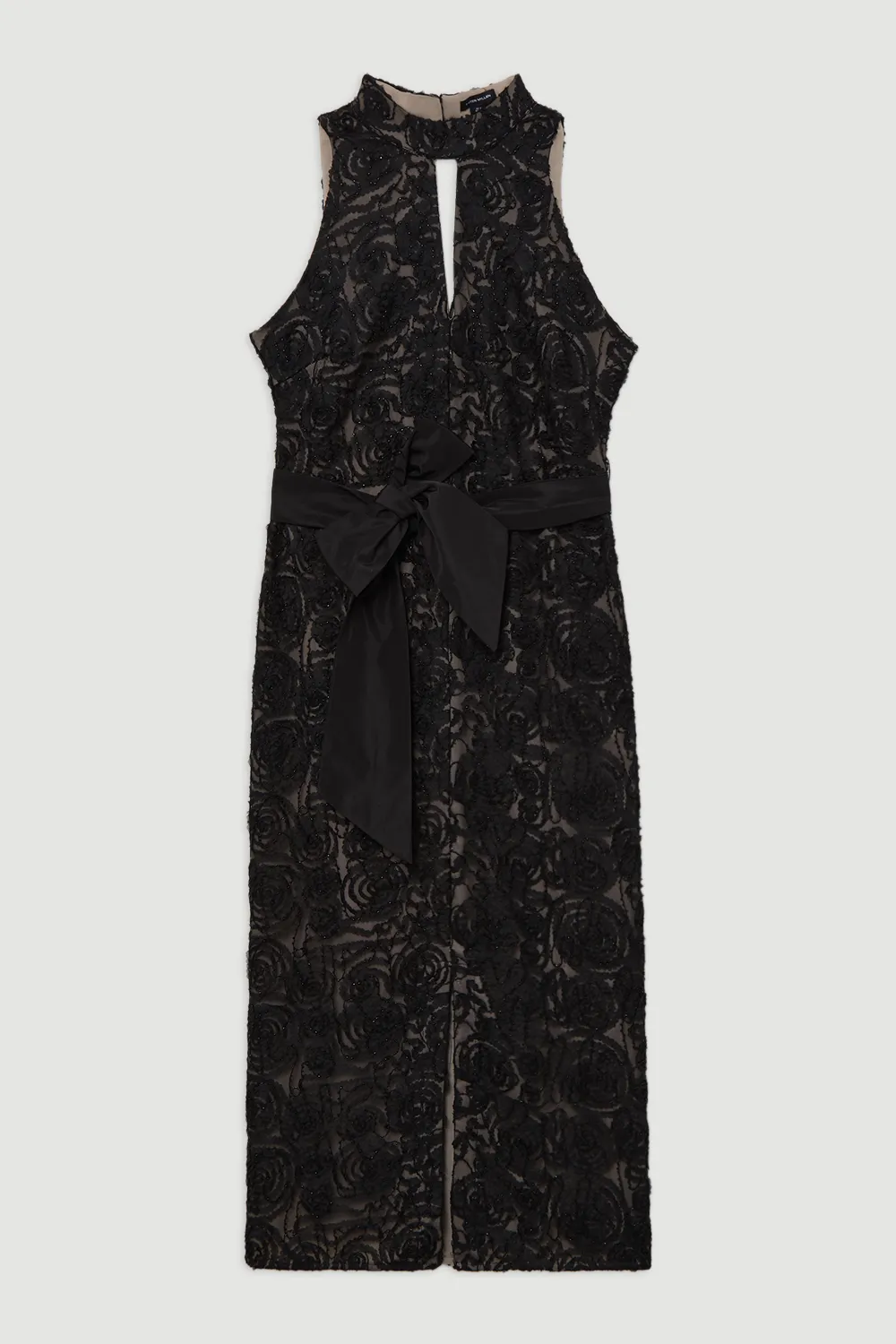 Petite Beaded Textured Lace Halter Woven Maxi Dress BKK21679 4 Petite Beaded Textured Lace Halter Woven Maxi Dress BKK21679