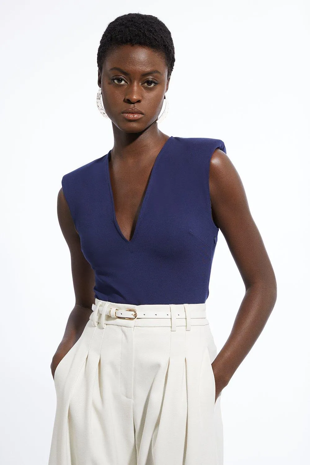 Ponte Plunge Jersey Bodysuit BKK13020 3 Ponte Plunge Jersey Bodysuit BKK13020