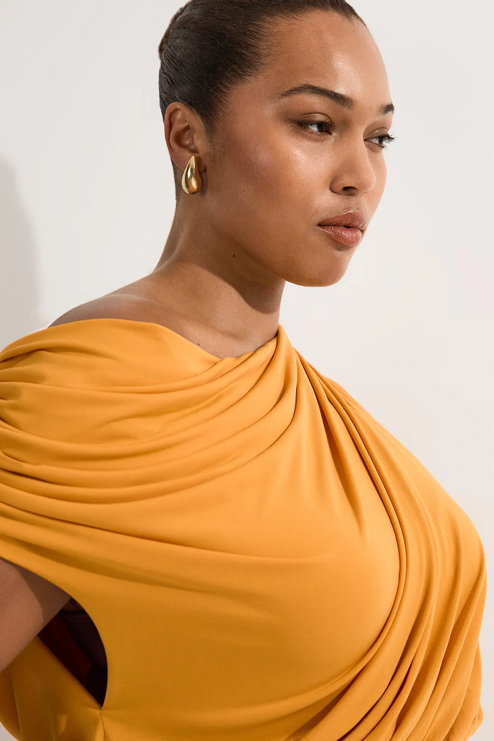 Plus Size Jersey Crepe Asymmetric Neckline Maxi Dress BKK13031 3 Plus Size Jersey Crepe Asymmetric Neckline Maxi Dress BKK13031