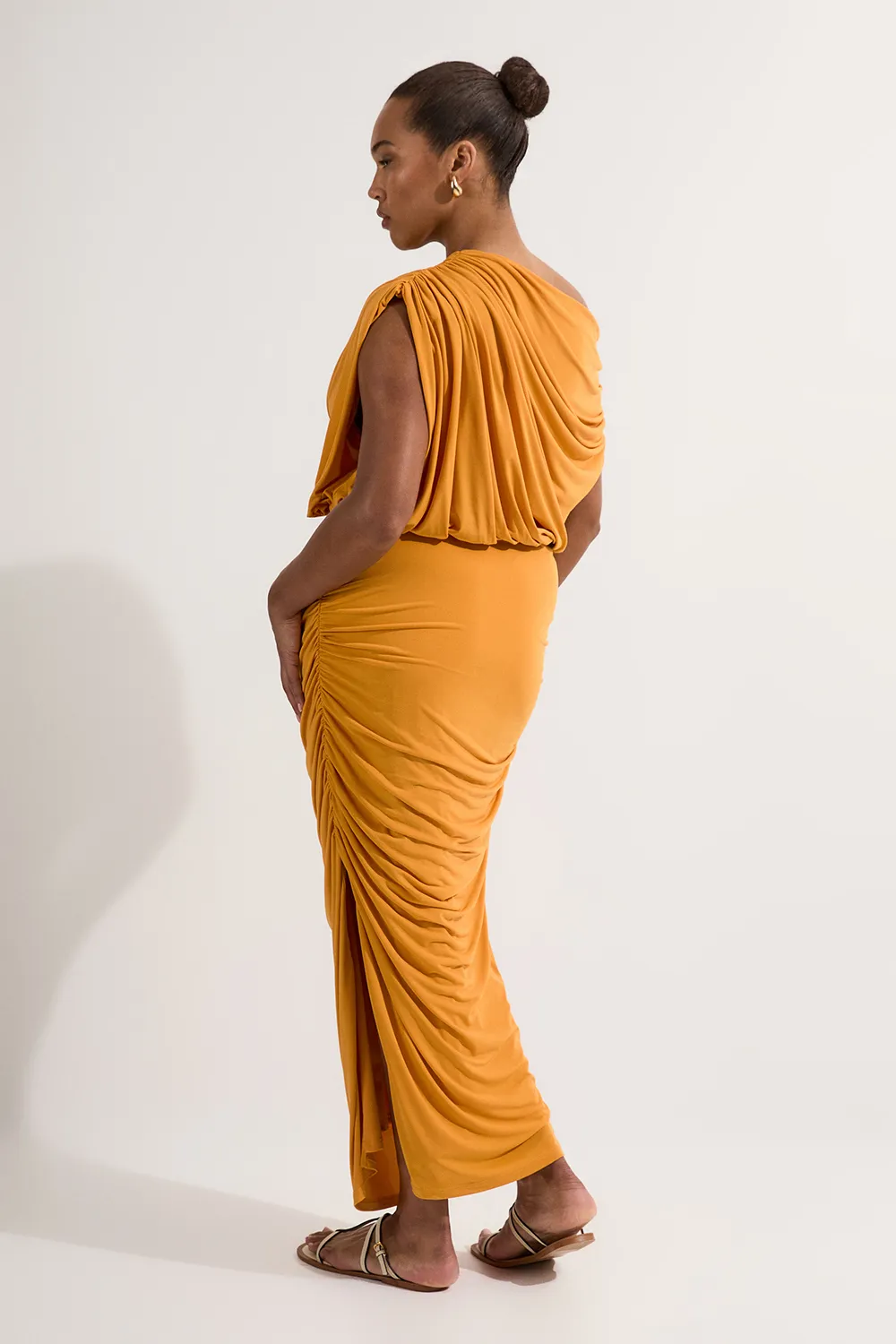 Plus Size Jersey Crepe Asymmetric Neckline Maxi Dress BKK13031 5 Plus Size Jersey Crepe Asymmetric Neckline Maxi Dress BKK13031