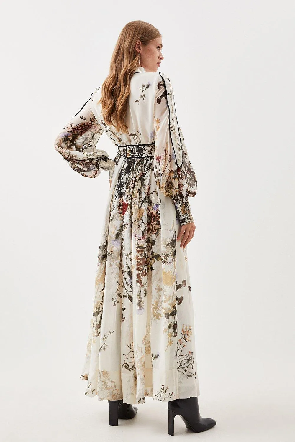 Lydia Millen Petite Viscose Floral Border Print Maxi Dress BKK13581