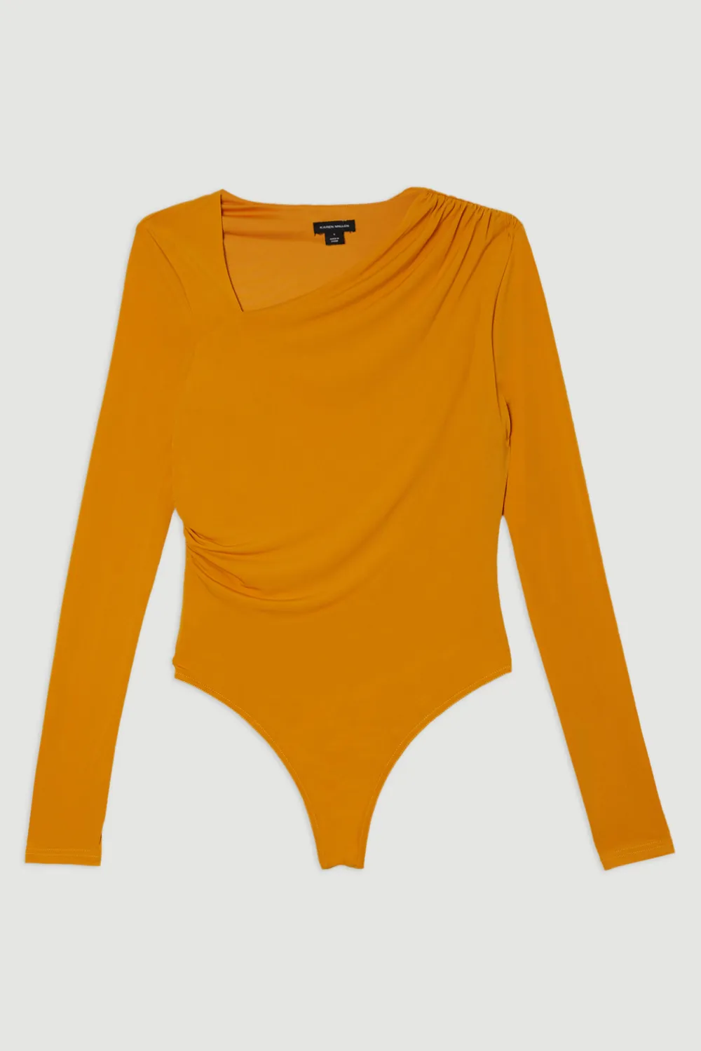 Jersey Crepe Long Sleeve Ruched Bodysuit BKK13684