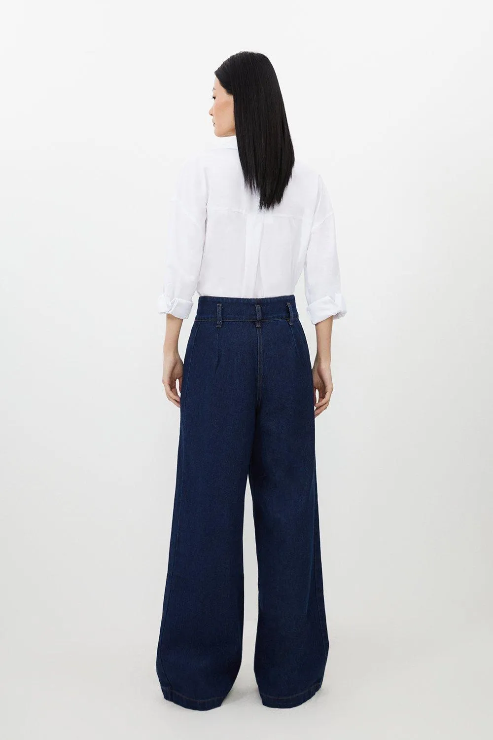 Denim Indigo Wide Leg Pants BKK13849